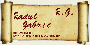 Radul Gabrić vizit kartica